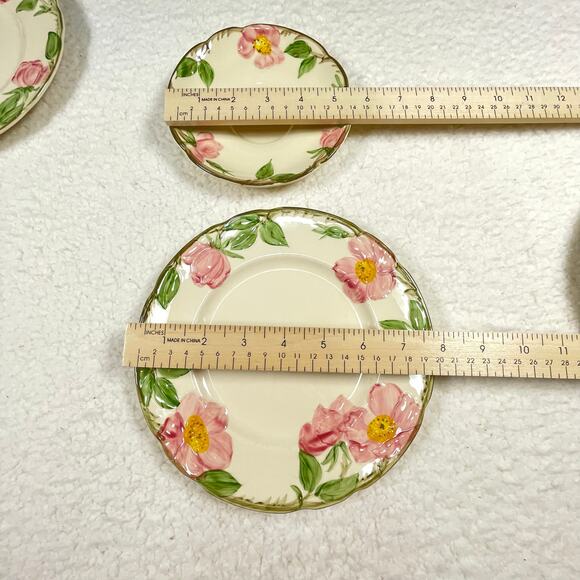 Franciscan Desert Rose plates lot(6)Salad 8" (4) saucers 5.75" (2) USA vintage - Picture 2 of 5